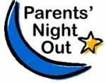 Drawing of Moon & Stars with Words: Parents' Night Out